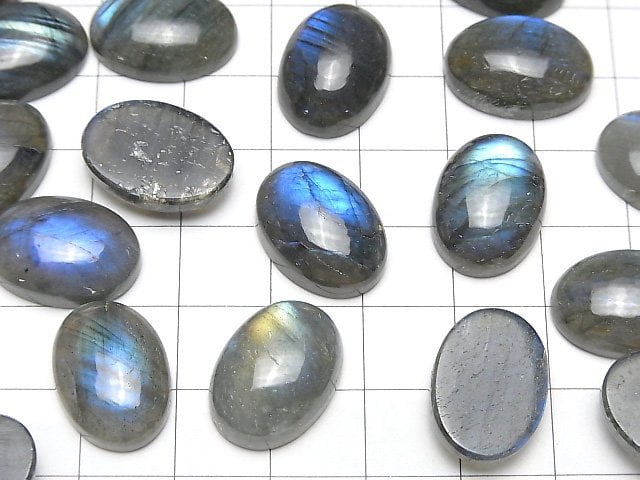 [Video]Labradorite AA++ Oval Cabochon 18x13mm 2pcs