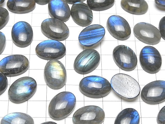 [Video]Labradorite AA++ Oval Cabochon 18x13mm 2pcs