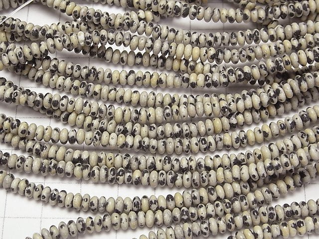 [Video] Dalmatian Jasper Rondelle 4x4x2mm 1strand beads (aprx.15inch/37cm)