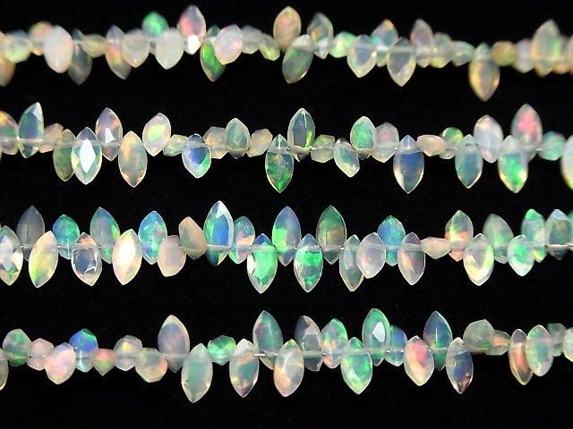 [Video]High Quality Ethiopian Opal AAA- Marquise Faceted 5x2.5mm half or 1strand beads (aprx.4inch/10cm)