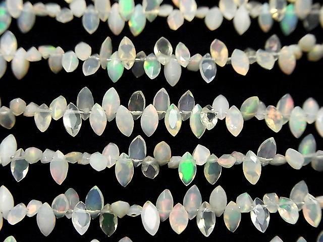 [Video] Ethiopian Opal AA++ Marquise Faceted 5x2.5mm half or 1strand beads (approx. 7 inches/17 cm)