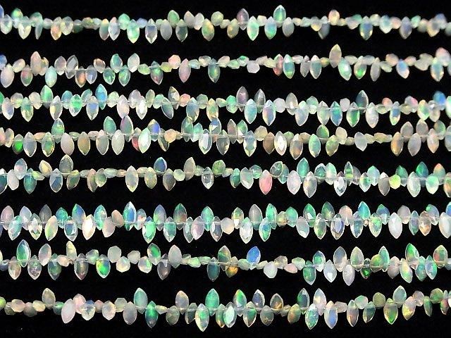 [Video]High Quality Ethiopian Opal AAA- Marquise Faceted 5x2.5mm half or 1strand beads (aprx.4inch/10cm)