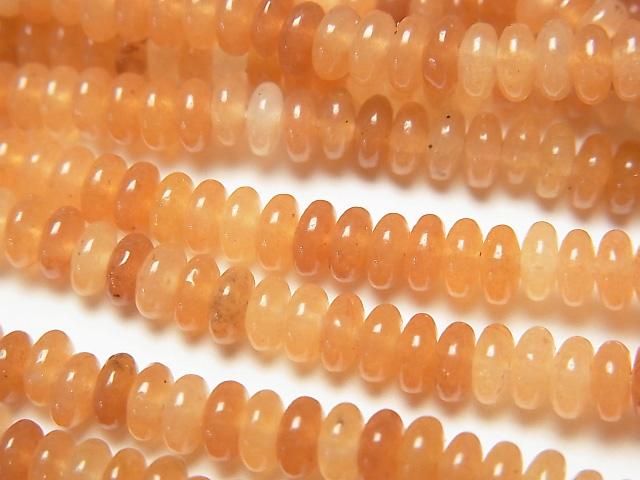 [Video] Orange Aventurine Rondelle 4x4x1.5mm 1-strand beads (approx. 15inch/37cm)