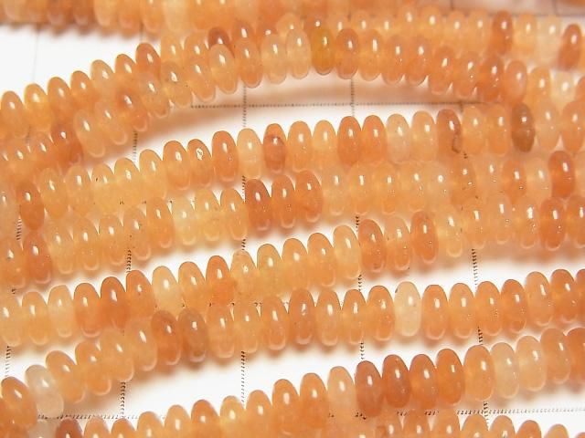 [Video] Orange Aventurine Rondelle 4x4x1.5mm 1-strand beads (approx. 15inch/37cm)