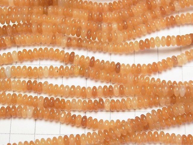 [Video] Orange Aventurine Roundel 4x4x2mm 1strand beads (aprx.15inch/37cm)
