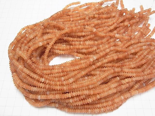 [Video] Orange Aventurine Rondelle 4x4x1.5mm 1-strand beads (approx. 15inch/37cm)