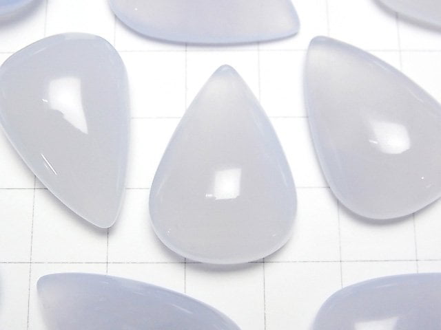 [Video]Natural color Blue Chalcedony AAA Pear shape Cabochon [S-M][M-L] 1pc