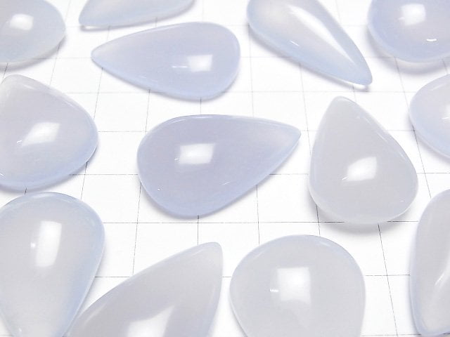 [Video]Natural color Blue Chalcedony AAA Pear shape Cabochon [S-M][M-L] 1pc