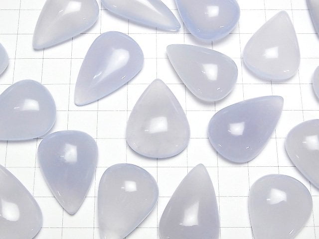 [Video]Natural color Blue Chalcedony AAA Pear shape Cabochon [S-M][M-L] 1pc