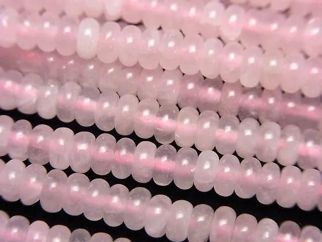 [Video] Rose Quartz AA++ Rondelle 4x4x2mm 1-strand beads (approx. 15inch/36cm)