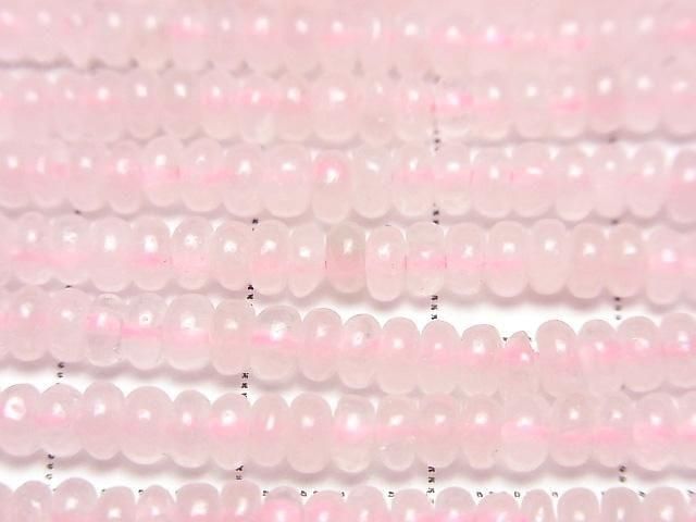 [Video] Rose Quartz AA++ Rondelle 4x4x2mm 1-strand beads (approx. 15inch/36cm)