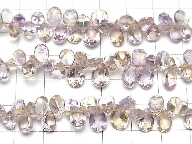 [Video]High Quality Ametrine AAA Pear shape Faceted 1strand (31pcs)