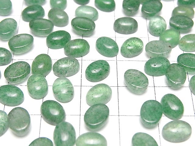 [Video] Green Aventurine AAA- Oval Cabochon 8x6mm 5pcs