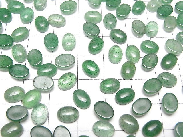 [Video] Green Aventurine AAA- Oval Cabochon 8x6mm 5pcs