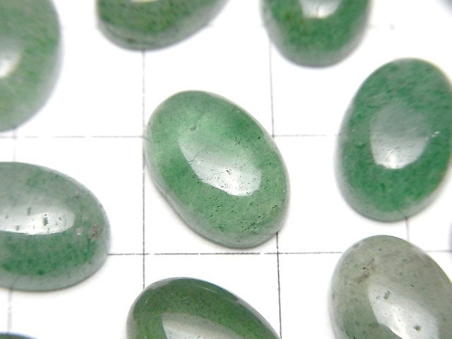 [Video] Green Aventurine AAA- Oval Cabochon 14x10mm 2pcs