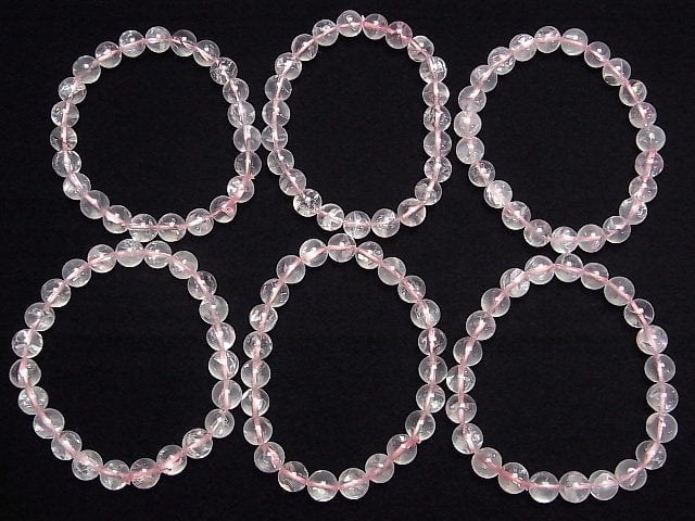 [Video] Rose Iris Quartz AA++ Round 8mm Bracelet