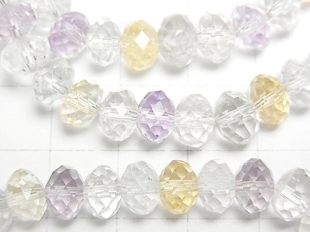 [Video]Mixed Stone AAA- Faceted Button Rondelle 8x8x5mm Bracelet