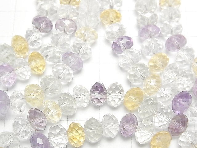 [Video]Mixed Stone AAA- Faceted Button Rondelle 8x8x5mm Bracelet