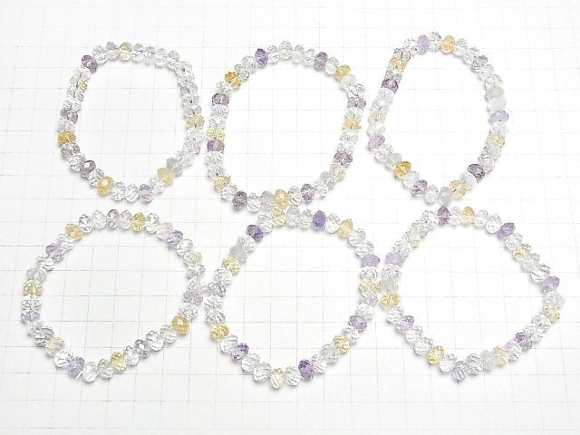 [Video]Mixed Stone AAA- Faceted Button Rondelle 8x8x5mm Bracelet