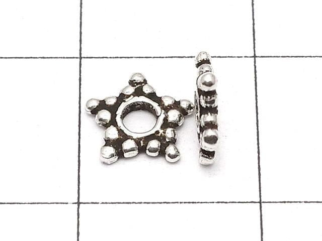 Silver 925 Rondelle Daisy 6x6x1mm Oxidized Finish 5pcs