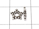 Silver925 Rondelle Daisy6x6x1mm Oxidized Finish 5pcs