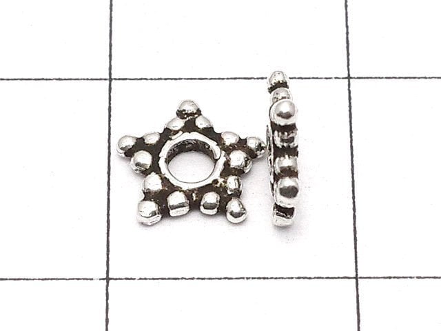 Silver925 Roundel Daisy6x6x1mm Oxidized Finish 5pcs