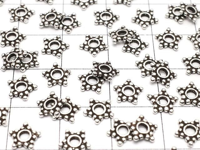 Silver 925 Rondelle Daisy 6x6x1mm Oxidized Finish 5pcs