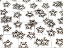 Silver925 Rondelle Daisy6x6x1mm Oxidized Finish 5pcs