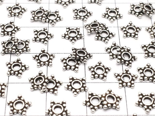 Silver925 Roundel Daisy6x6x1mm Oxidized Finish 5pcs