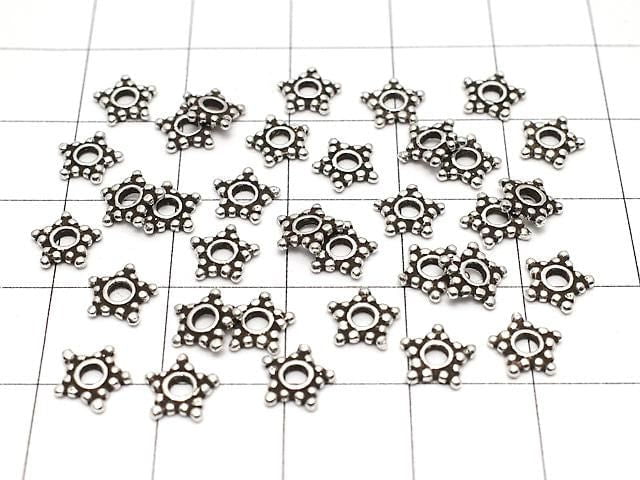 Silver 925 Rondelle Daisy 6x6x1mm Oxidized Finish 5pcs