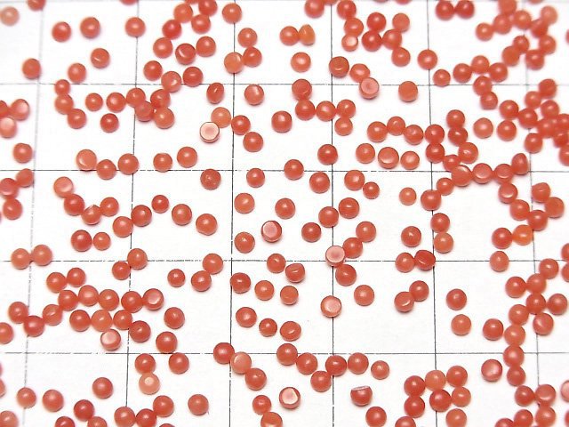 [Video] Sardinian Coral, Red Coral Round Cabochon 2x2mm 10pcs