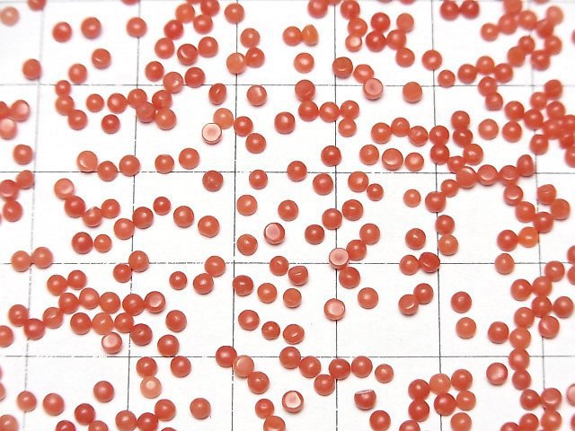 [Video] Sardinian Coral, Red Coral Round Cabochon 2x2mm 10pcs