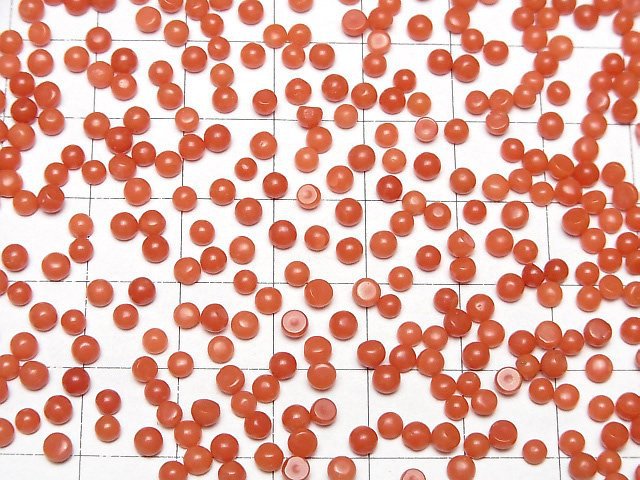 [Video] Sardinian Coral, Red Coral Round Cabochon 3x3mm 5pcs