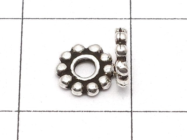 Silver925 Roundel Daisy5.5x5.5x1mm Oxidized Finish 5pcs