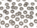 Silver925 Rondelle Daisy5.5x5.5x1mm Oxidized Finish 5pcs