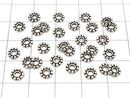 Silver925 Rondelle Daisy5.5x5.5x1mm Oxidized Finish 5pcs