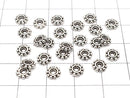 Silver925 Rondelle Daisy6x6x1mm Oxidized Finish 5pcs
