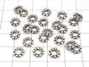 Silver925 Rondelle Daisy7.5x7.5x1.5mm Oxidized Finish 2pcs