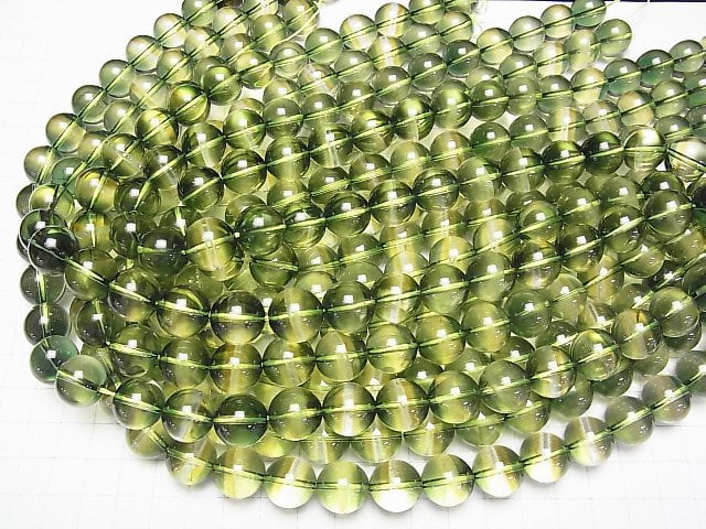 [Video] Green Yellow Quartz Round 14mm half or 1strand beads (aprx.15inch/36cm)