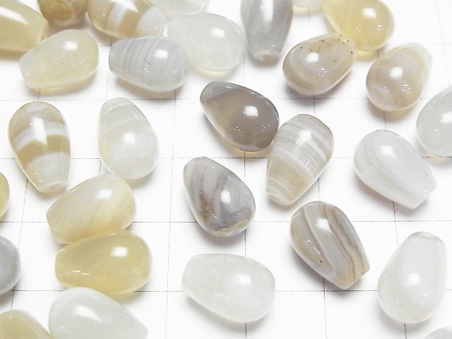 [Video] Natural Agate Half Drilled Hole Drop (Smooth) 12x8mm 3pcs