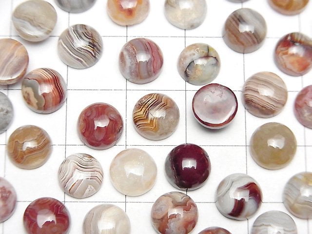 [Video] Laguna Lace Agate Round Cabochon 6x6mm 10pcs