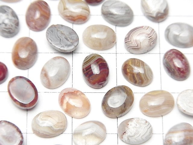 [Video] Laguna Lace Agate Oval Cabochon 8x6mm 5pcs