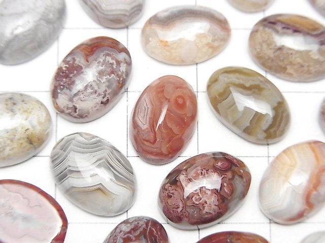 [Video] Laguna Lace Agate Oval Cabochon 14x10mm 2pcs