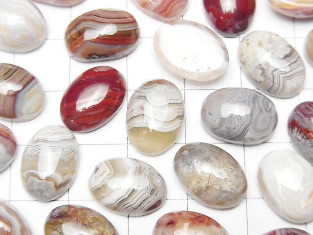 [Video] Laguna Lace Agate Oval Cabochon 14x10mm 2pcs