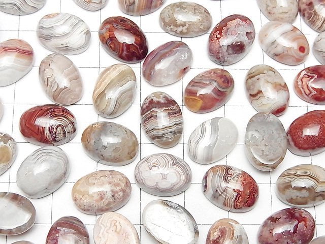 [Video] Laguna Lace Agate Oval Cabochon 14x10mm 2pcs