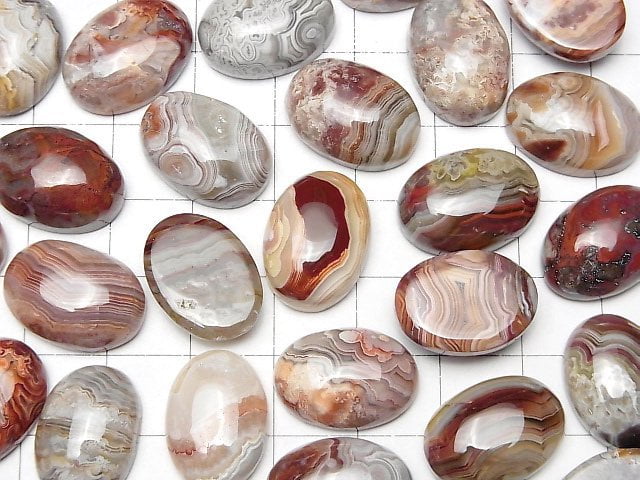 [Video] Laguna Lace Agate Oval Cabochon 18x13mm 2pcs