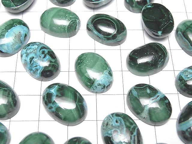 [Video]Chrysocolla Malachite Oval Cabochon 18x13mm 2pcs