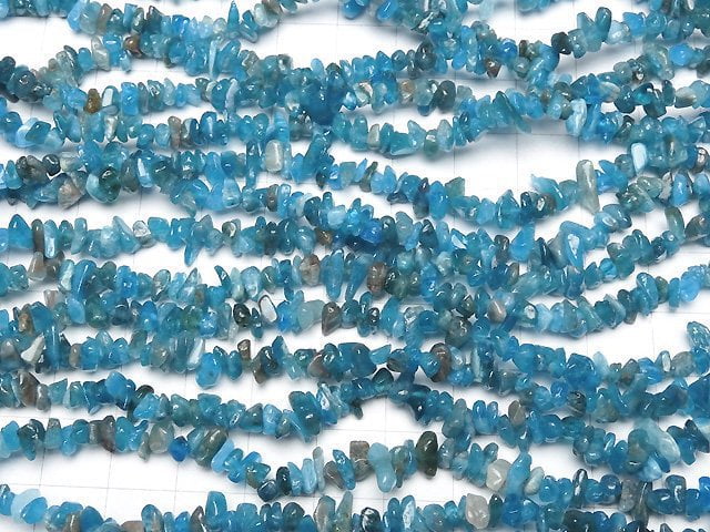 [Video]Blue Apatite AA++ Chips (Small Nugget) 1strand beads (aprx.32inch/80cm)