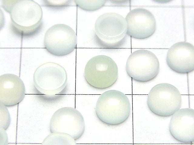 [Video] Mint Green Chalcedony AAA Round Cabochon 6x6mm 10pcs