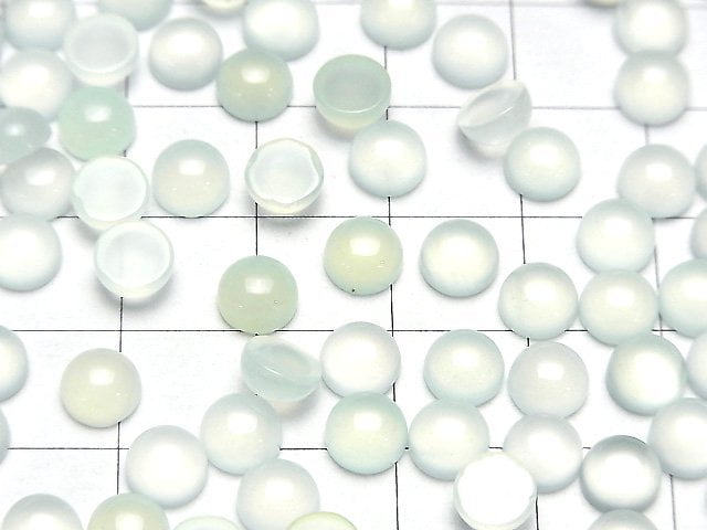 [Video] Mint Green Chalcedony AAA Round Cabochon 6x6mm 10pcs